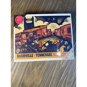 Hatch Show Print Nashville Music City Puzzle 500pc 24x18 Multi New Made in USA